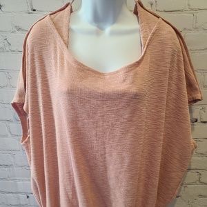 EASEL SHORT SLEEVE CROSS BACK TOP PINK SIZ…